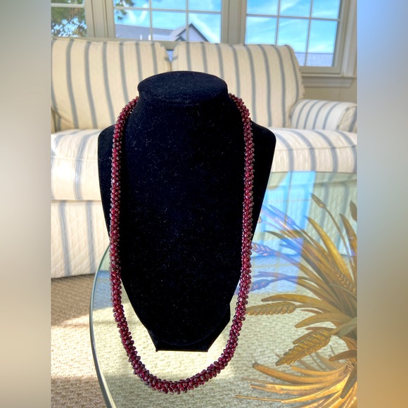 Garnet Cluster Infinity Necklace - Picture 1 of 7